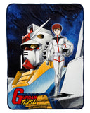 Mobile Suit Gundam Blanket Mecha and Amuro Ray Anime Design Plush Throw
