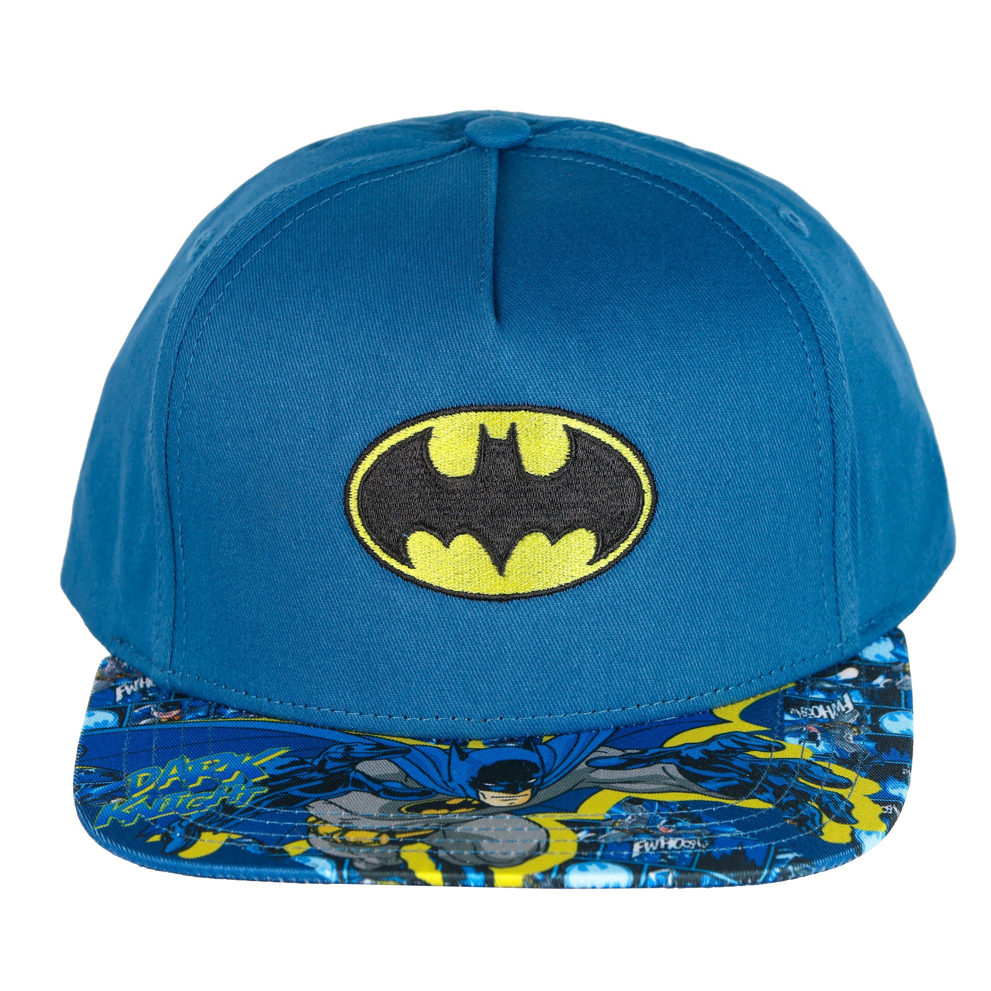 DC Comics Batman Boys' Flat-Brim Hat Snapback Adjustable OSFM Baseball Cap