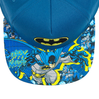 DC Comics Batman Boys' Flat-Brim Hat Snapback Adjustable OSFM Baseball Cap