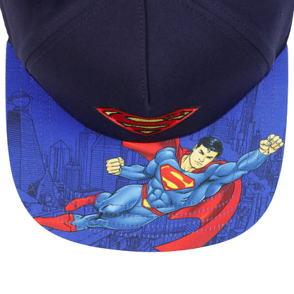DC Comics Superman Boys' Flat-Brim Hat Snapback Adjustable OSFM Baseball Cap