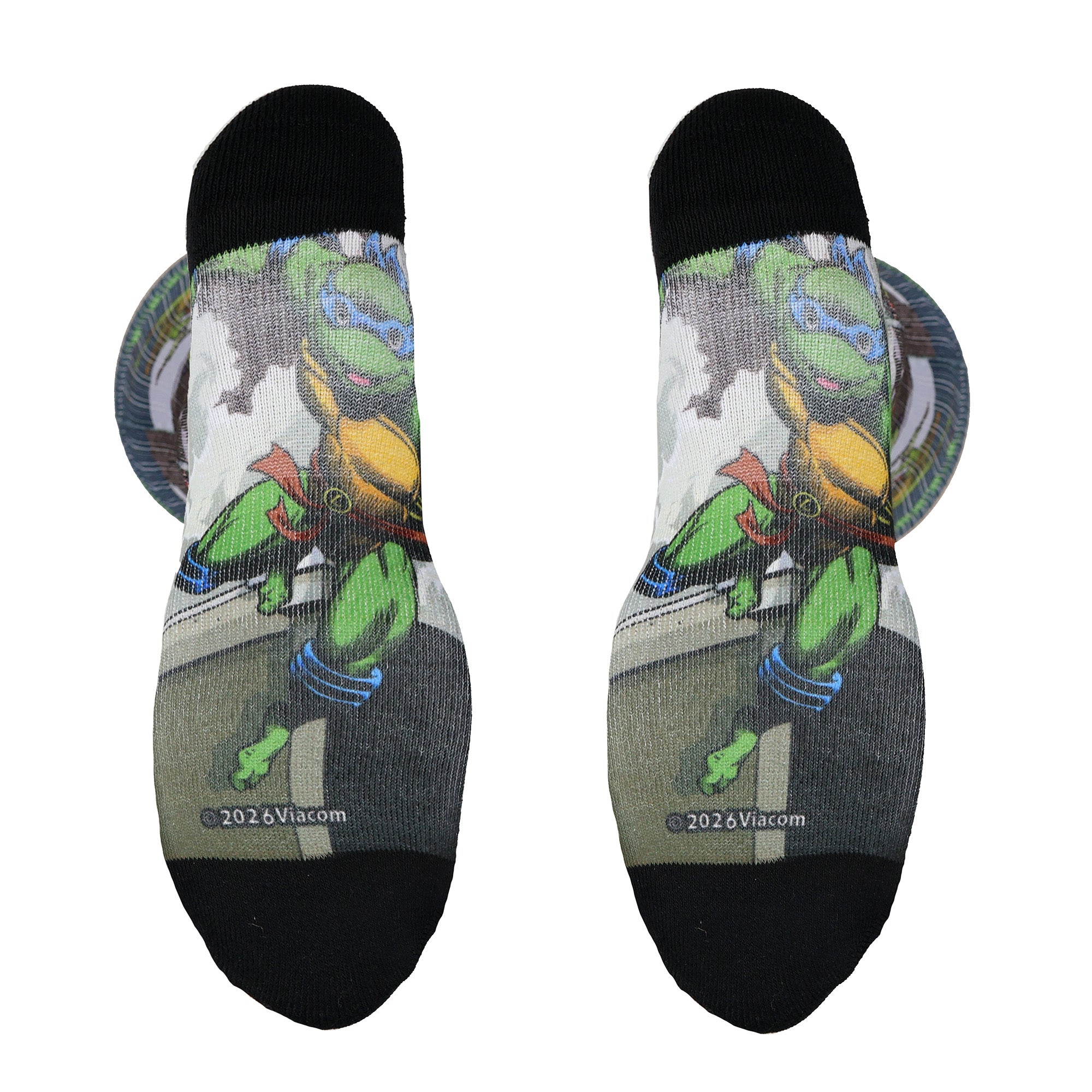 Teenage Mutant Ninja Turtles TMNT Socks Men's Town Scape Crew Sock Size 8-12
