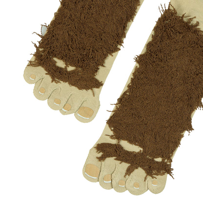 The Lord of The Rings Men's Hobbit Feet with Chenille Fur Crew Toe Socks, 1 Pair