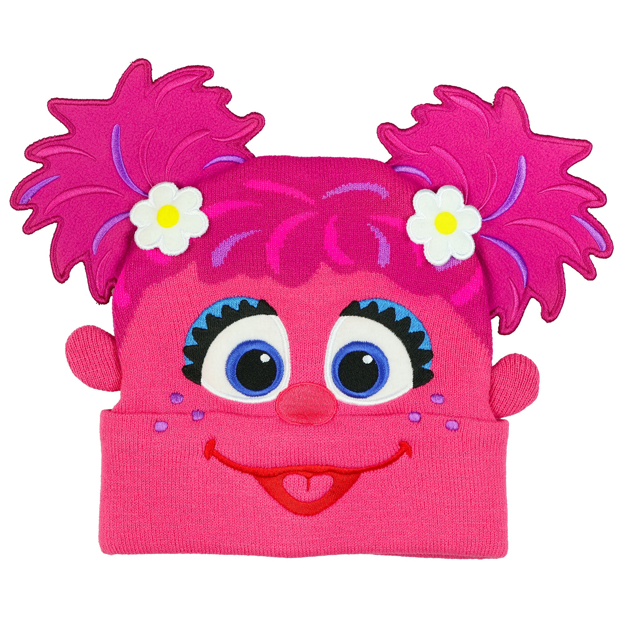 Sesame Street Beanie Abby Cadabby 3D Embroidered Fleece Lined Cap Women's OSFM