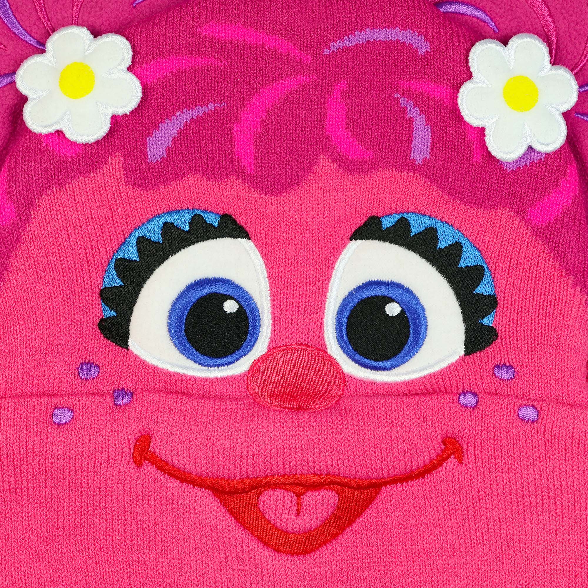 Sesame Street Beanie Abby Cadabby 3D Embroidered Fleece Lined Cap Women's OSFM