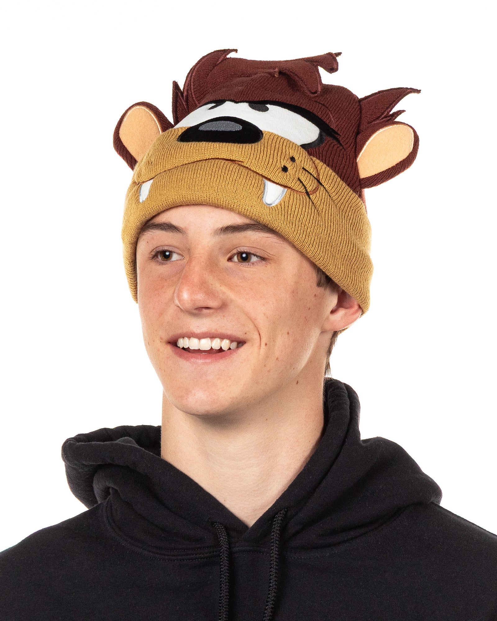 Looney Tunes Beanie Tasmanian Devil Embroidered 3D Fleece Lined Cap OSFM