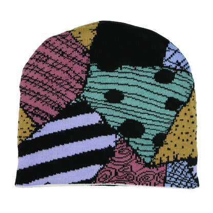 The Nightmare Before Christmas Beanie Jack Face Sally Print Reversible Knit Cap