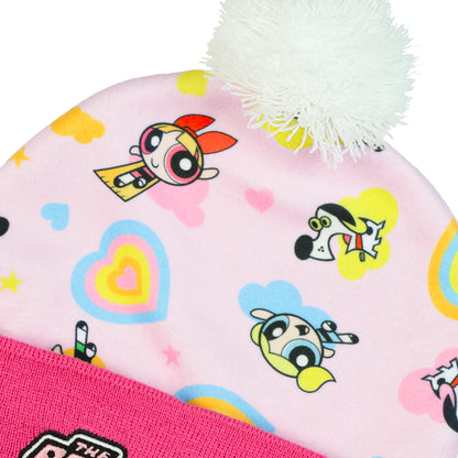 The Powerpuff Girls Beanie Embroidered Women's Cuff Pom Knit Hat