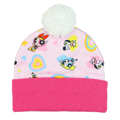 The Powerpuff Girls Beanie Embroidered Women's Cuff Pom Knit Hat