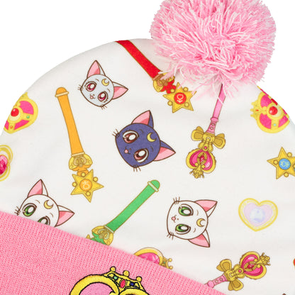 Sailor Moon Crystal Beanie Cosmic Heart Women's Cuff Pom Knit Hat OSFM