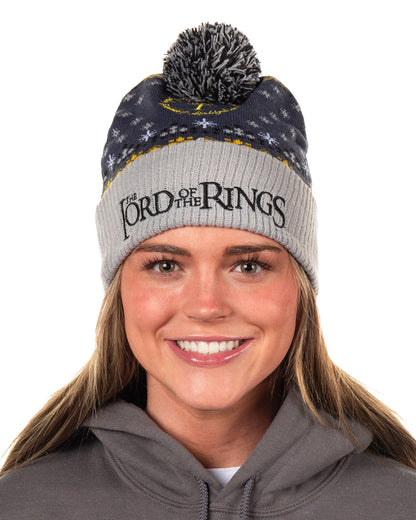 The Lord Of The Rings Beanie Tree Of Gondor Pom Knit Cap Adult OSFM