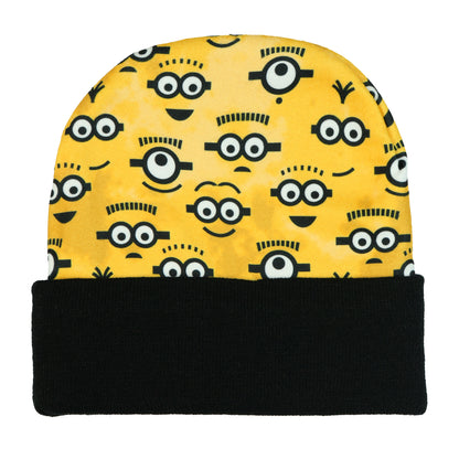 Minions Beanie Hat Kevin Stuart Bob All Over Print Knit Cuff Hat Adult OSFM