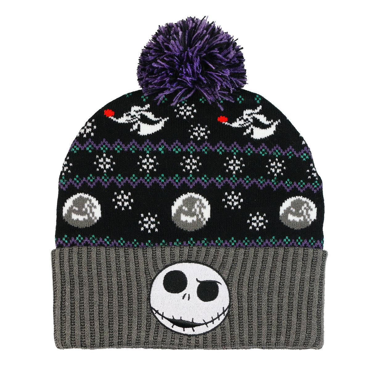 Disney The Nightmare Before Christmas Beanie Embroidered Knit Pom Hat Adult OSFM