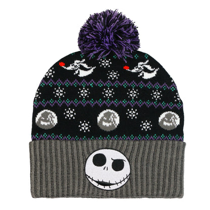 Disney The Nightmare Before Christmas Beanie Embroidered Knit Pom Hat Adult OSFM