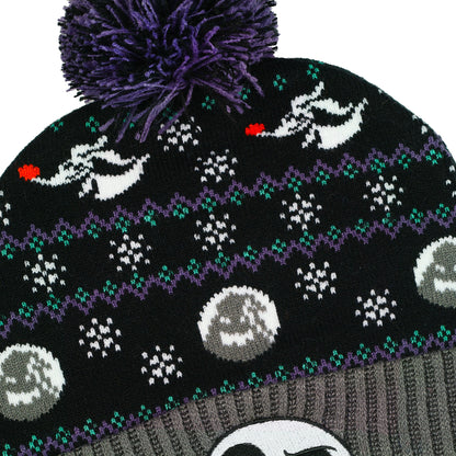 Disney The Nightmare Before Christmas Beanie Embroidered Knit Pom Hat Adult OSFM