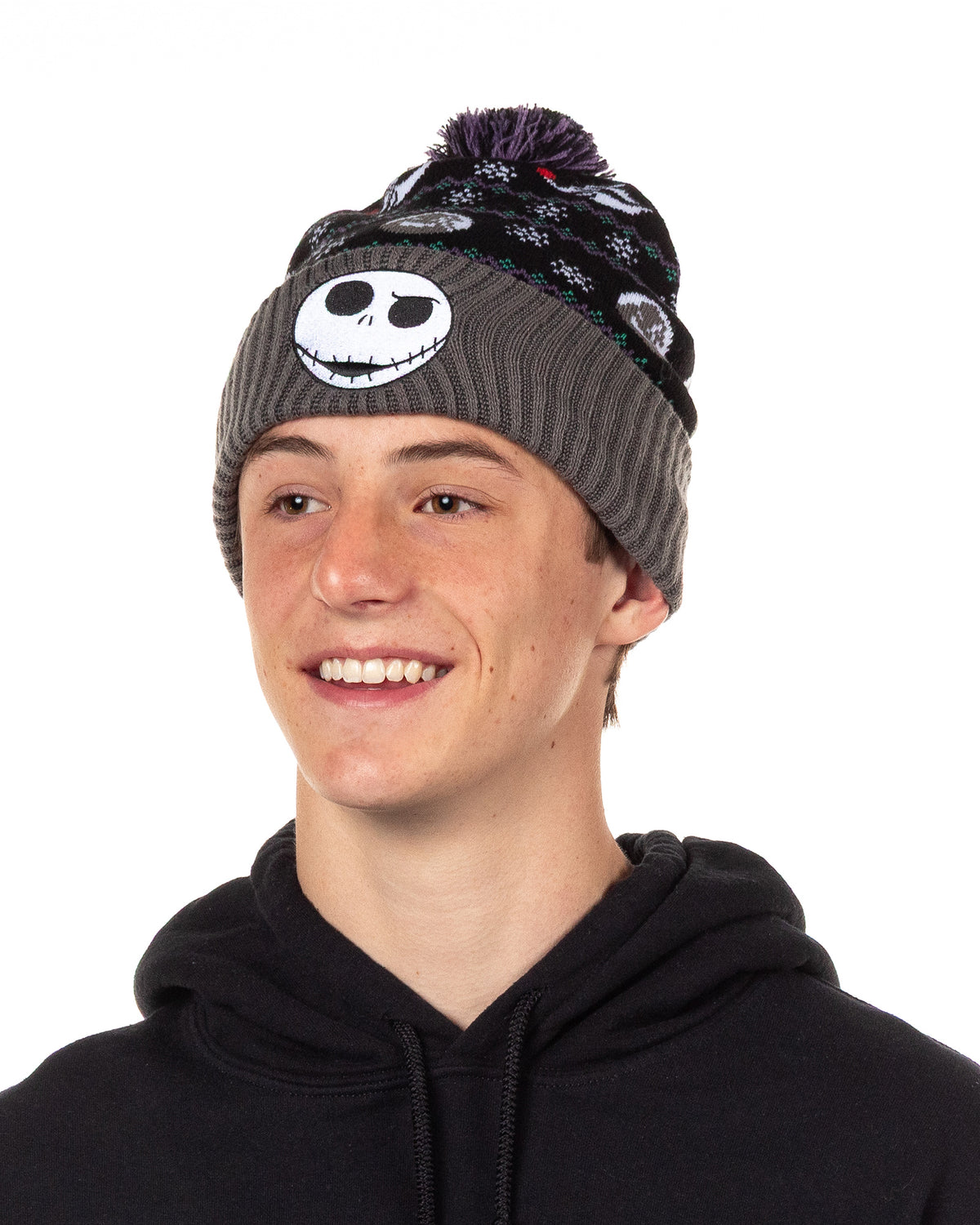 Disney The Nightmare Before Christmas Beanie Embroidered Knit Pom Hat Adult OSFM