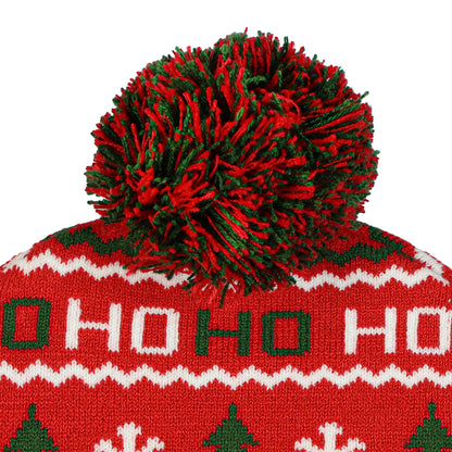 Peanuts Beanie Snoopy and Woodstock Ugly Sweater Cuff Knit Pom Hat Adult, OSFM