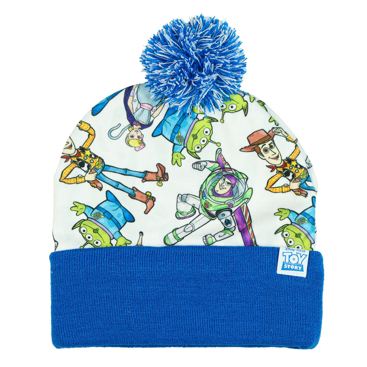Disney Toy Story Beanie All-Over Print Character Pom Knit Hat Adult OSFM