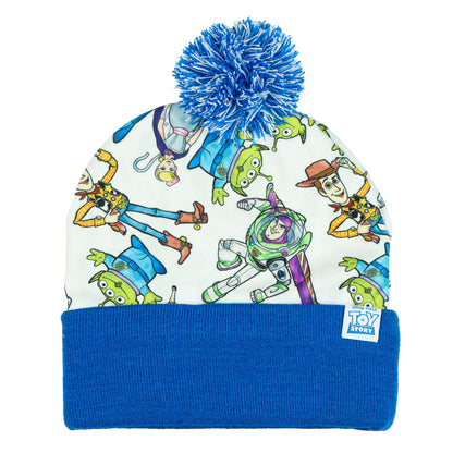 Disney Toy Story Beanie All-Over Print Character Pom Knit Hat Adult OSFM