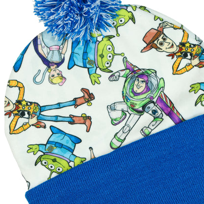 Disney Toy Story Beanie All-Over Print Character Pom Knit Hat Adult OSFM