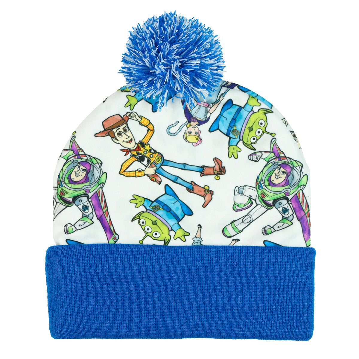 Disney Toy Story Beanie All-Over Print Character Pom Knit Hat Adult OSFM