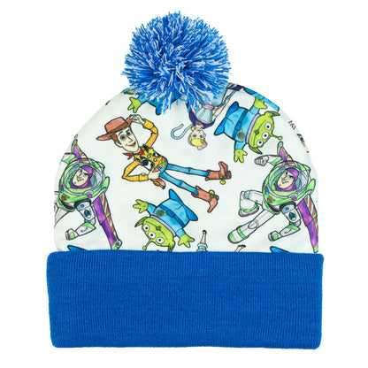 Disney Toy Story Beanie All-Over Print Character Pom Knit Hat Adult OSFM