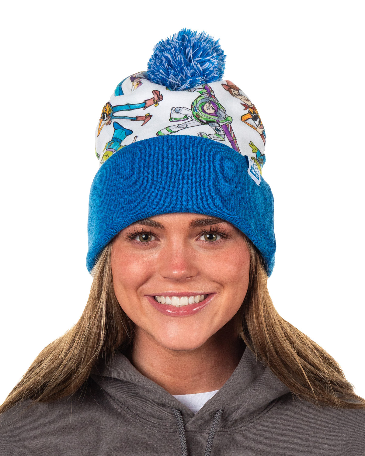 Disney Toy Story Beanie All-Over Print Character Pom Knit Hat Adult OSFM