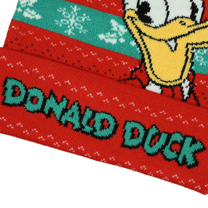 Disney Donald Duck Beanie Ugly Sweater Cuff Knit Pom Hat Adult, OSFM