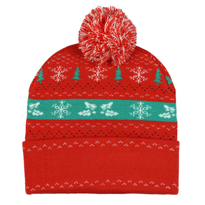 Disney Donald Duck Beanie Ugly Sweater Cuff Knit Pom Hat Adult, OSFM