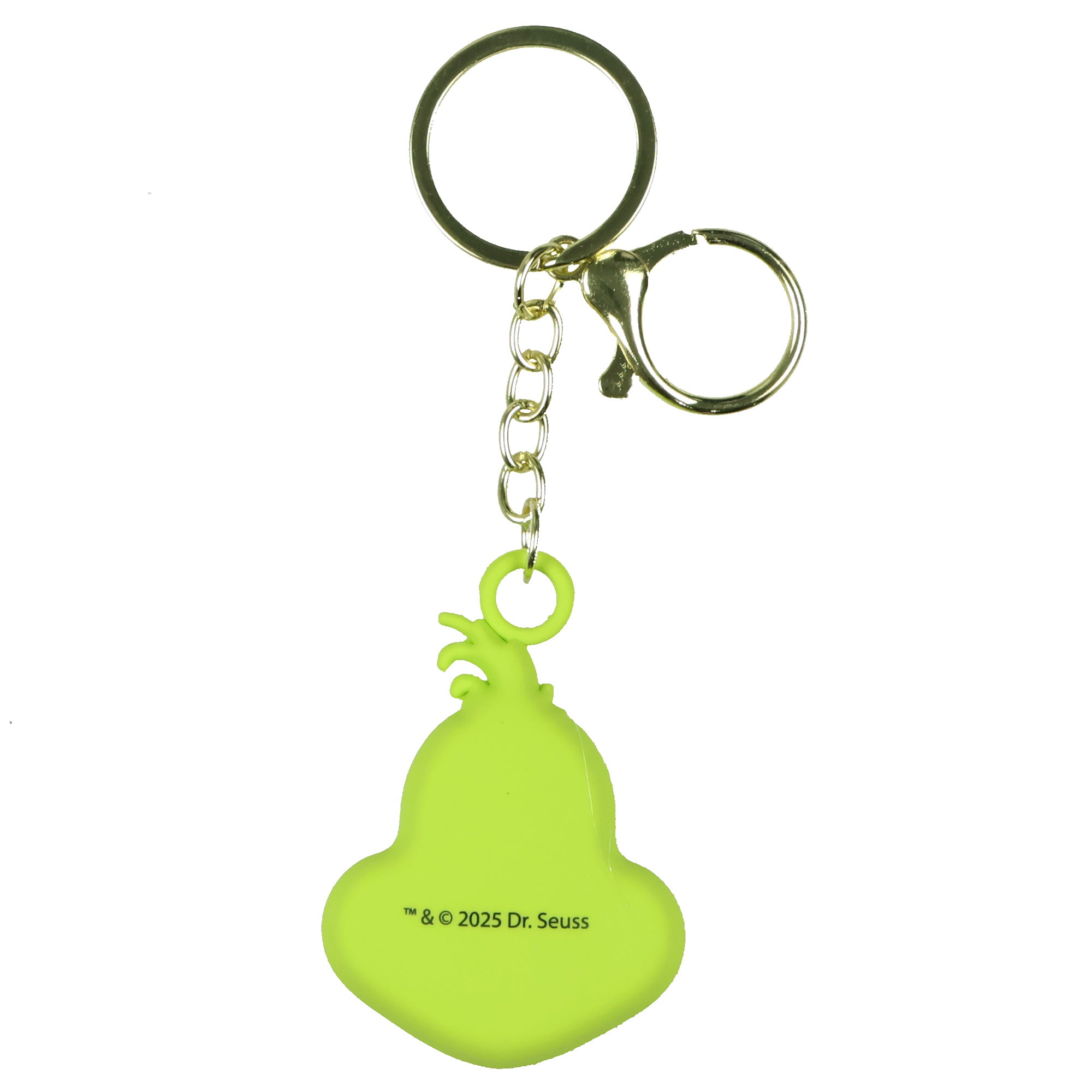 Dr. Seuss The Grinch Keychain, 3D Rubber Character Charm Key Ring