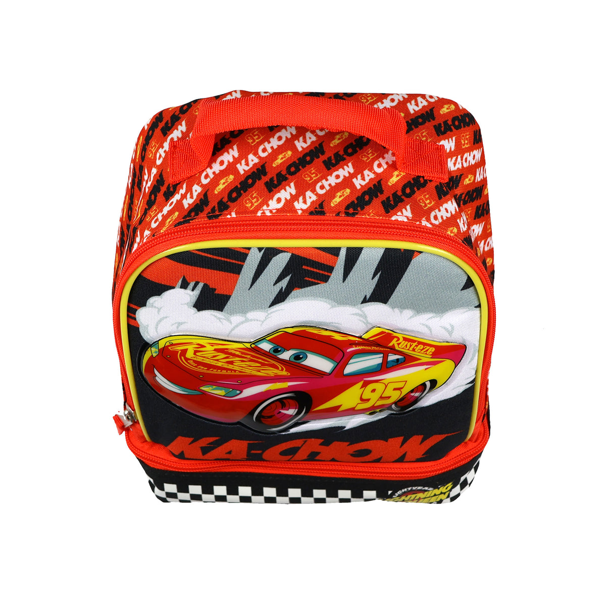 Disney Cars Lunch Box Lightning McQueen "KA-CHOW" 9" Dual Compartment Insulated Bag