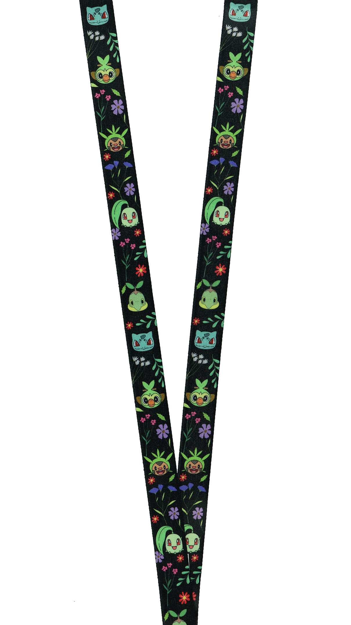 Pokemon Lanyard Grass Type Character Floral Design Clear ID Badge Holder Keychain