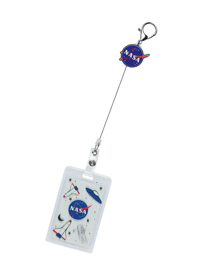 NASA Retractable Clear ID Holder Badge Reel Lanyard Space Design