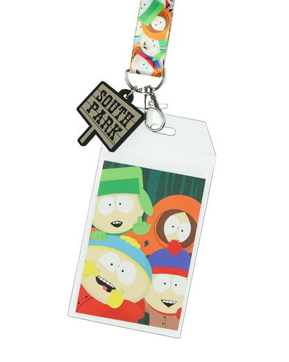 South Park Lanyard Kyle Kenny Eric Stan Badge ID Holder With 1.5" Rubber Charm