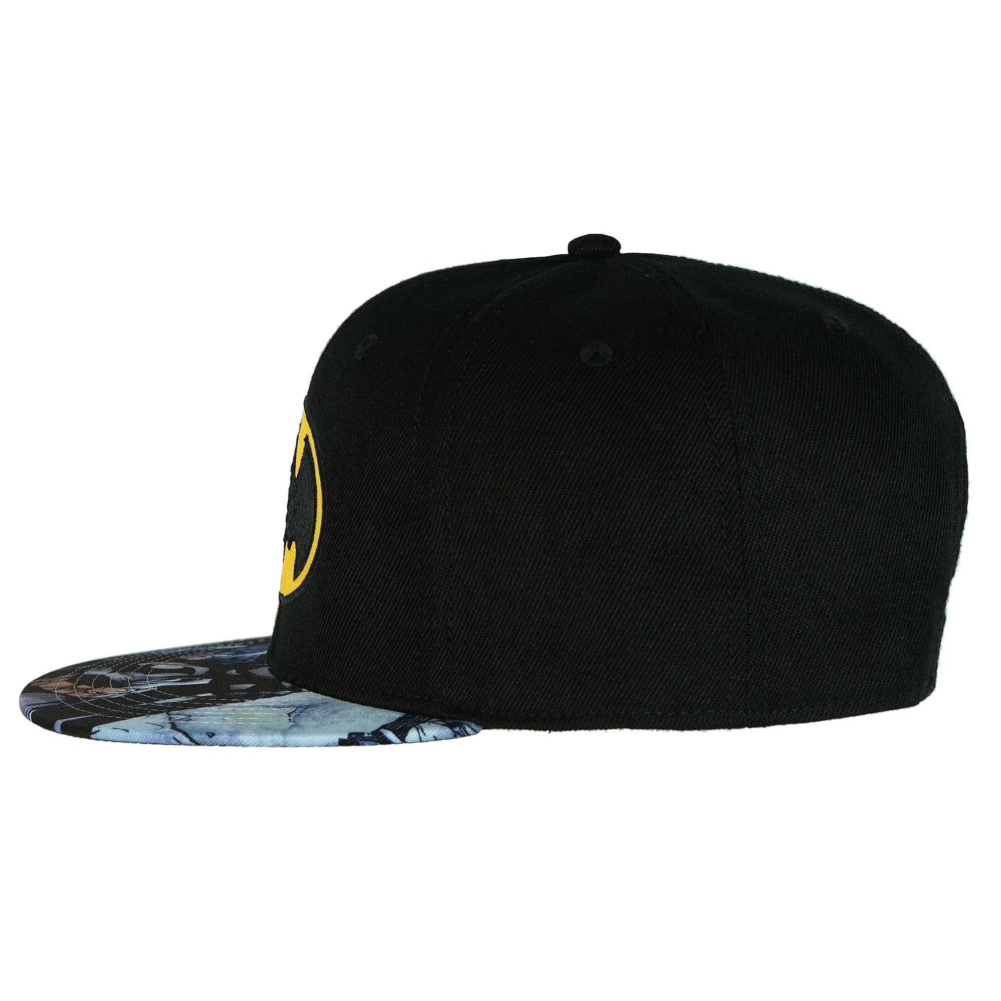 DC Comics Batman Hat Men's Embroidered Logo Flat Brim Snapback Cap OSFM
