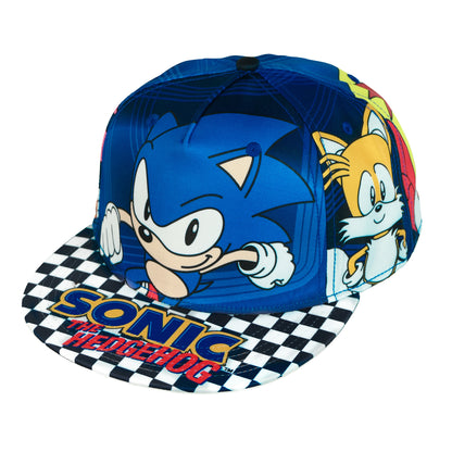 Sonic The Hedgehog Hat Men's Amy Tails Knuckles Flat Brim Snapback Cap OSFM