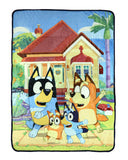 Bluey Blanket Happy Dancing Silk Touch and Faux Wool Throw  60" X 80"
