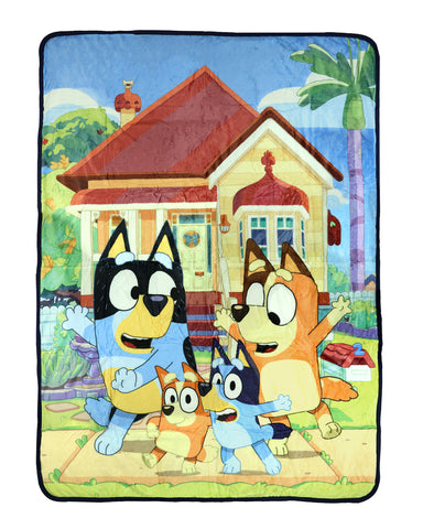 Bluey Blanket Happy Dancing Silk Touch and Faux Wool Throw  60" X 80"