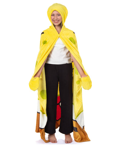 SpongeBob SquarePants Hooded Blanket with Attached Hood and Pockets 50" X 60"
