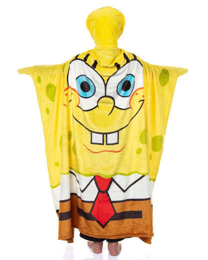 SpongeBob SquarePants Hooded Blanket with Attached Hood and Pockets 50" X 60"