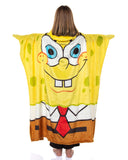SpongeBob SquarePants Hooded Blanket with Attached Hood and Pockets 50" X 60"