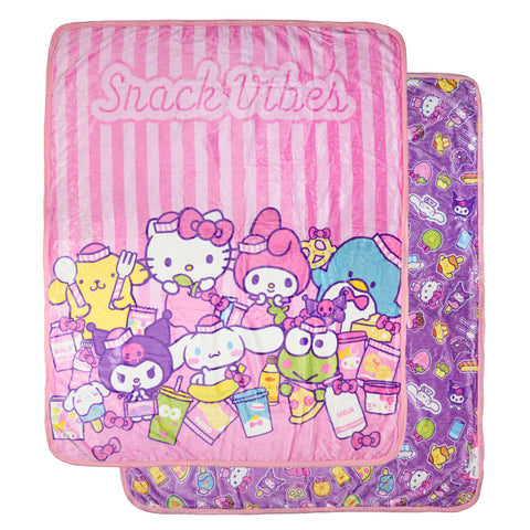 Hello Kitty & Friends Blanket Snack Vibes Double Sided 50"X60" Cloud Throw.