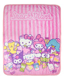 Hello Kitty & Friends Blanket Snack Vibes Double Sided 50"X60" Cloud Throw.