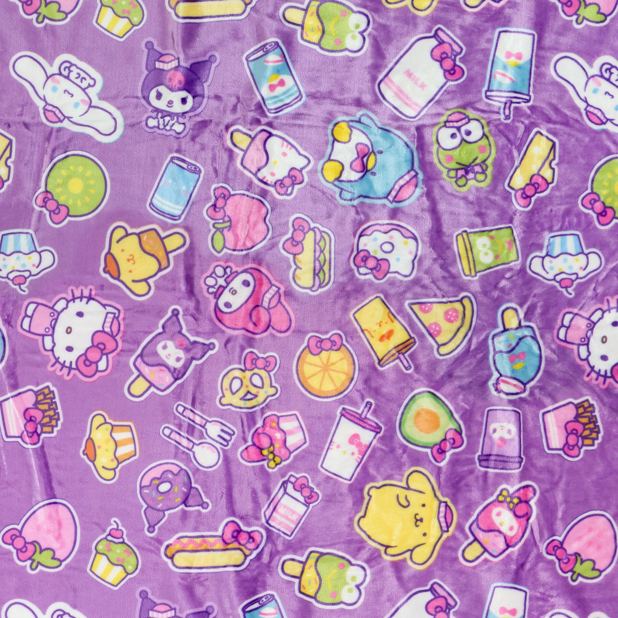 Hello Kitty & Friends Blanket Snack Vibes Double Sided 50"X60" Cloud Throw.