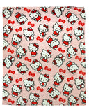 Hello Kitty Bow Surprise Character Hugger Pillow and Fleece Throw Blanket Set