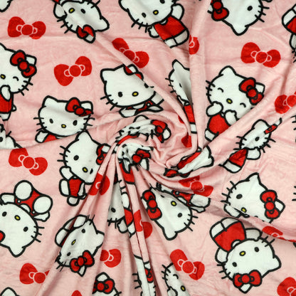 Hello Kitty Bow Surprise Character Hugger Pillow and Fleece Throw Blanket Set