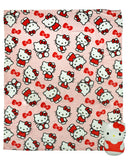 Hello Kitty Bow Surprise Character Hugger Pillow and Fleece Throw Blanket Set