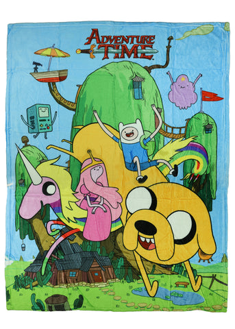 Adventure Time Blanket Character Group Design Silk Touch Lightweight Plush Throw