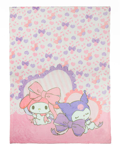 Sanrio Hello Kitty and Friends Blanket My Melody and Kuromi Sleepover Throw 46"X60"