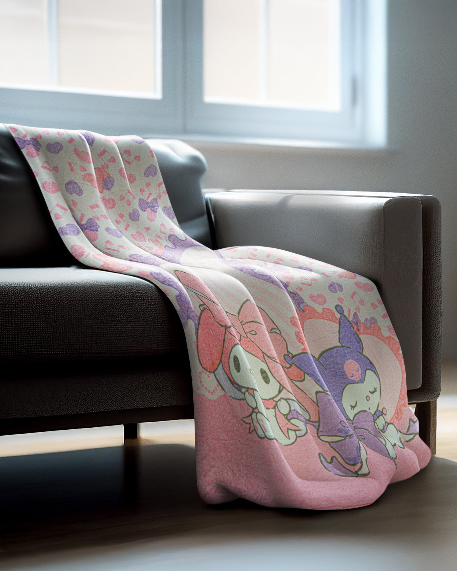 Sanrio Hello Kitty and Friends Blanket My Melody and Kuromi Sleepover Throw 46"X60"