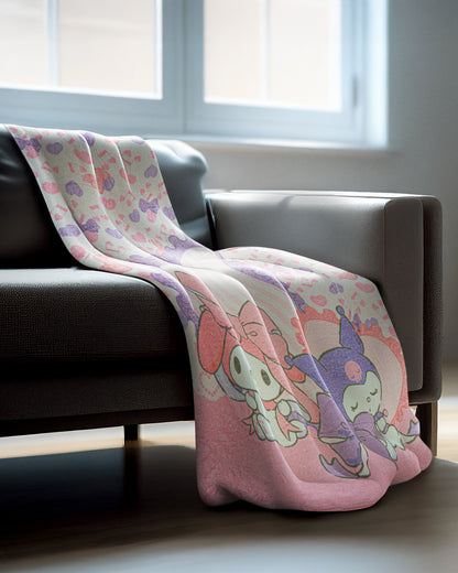 Sanrio Hello Kitty and Friends Blanket My Melody and Kuromi Sleepover Throw 46"X60"